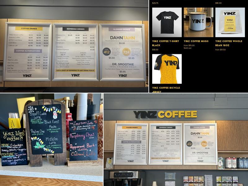 YINZ Coffee Friendship Menu