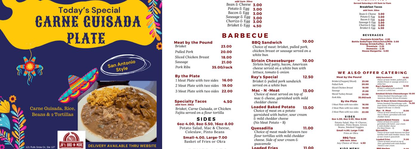 JR's-BBQ-N-More Menu