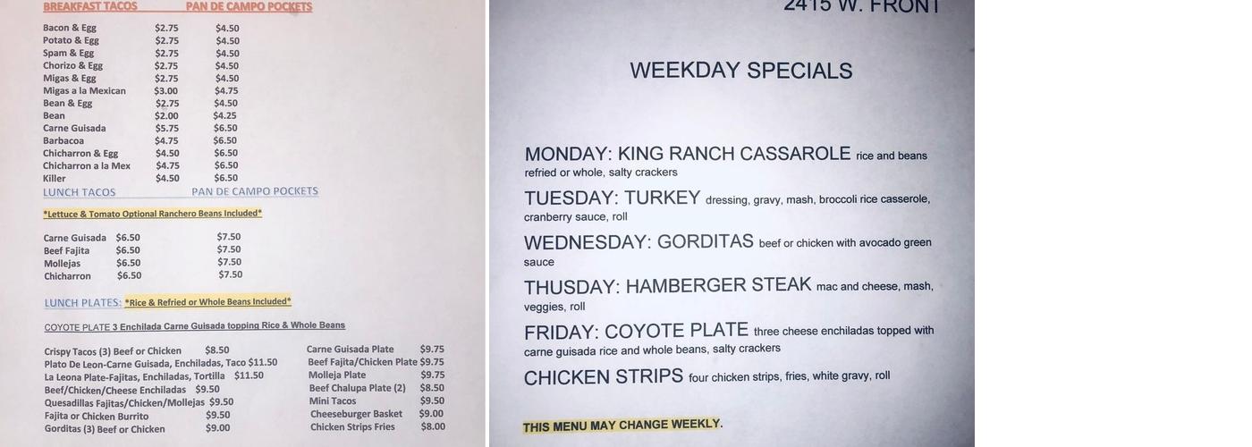 Adams Den Menu
