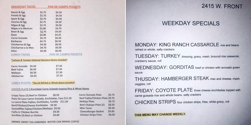 Adams Den Menu