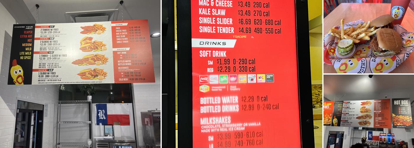 Dave's Hot Chicken Menu