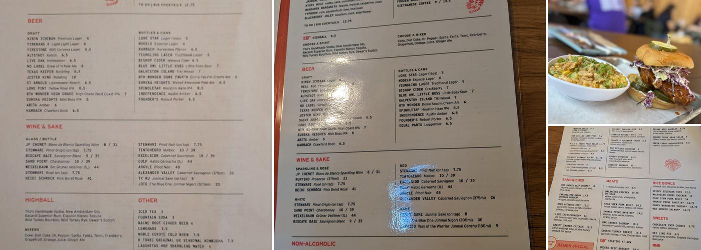 Loro Houston Menu