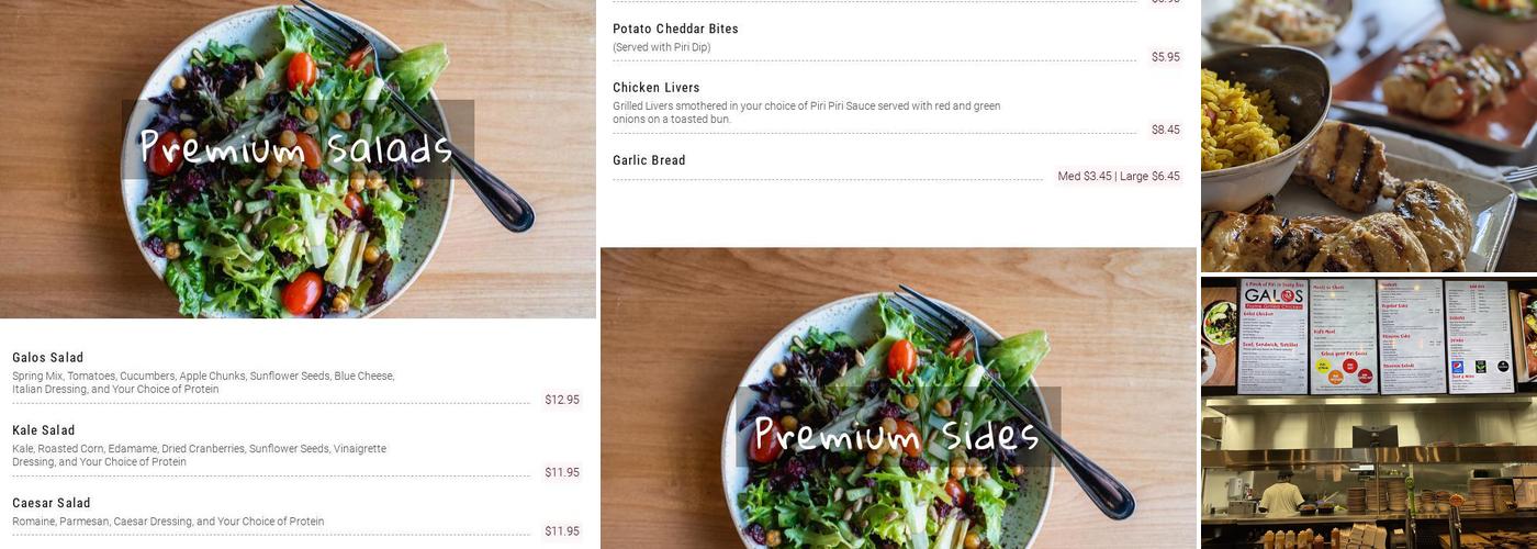 Galos Flame Grilled Chicken Menu