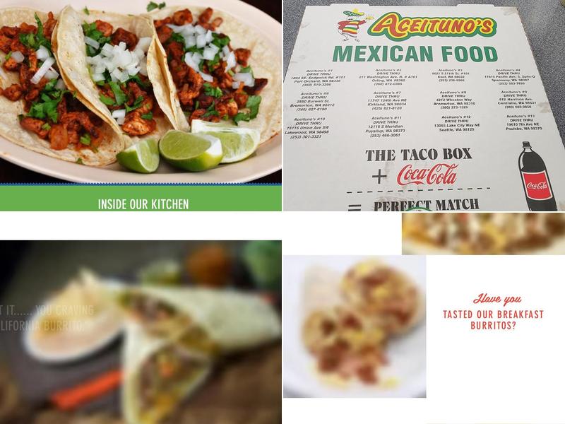 Aceituno's Mexican Food Menu