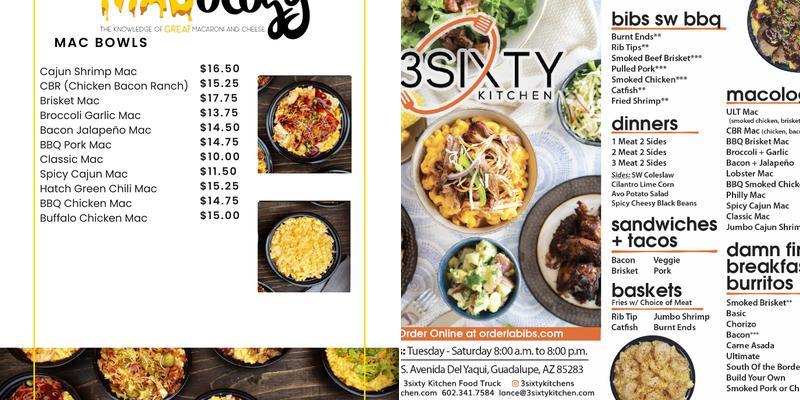 3Sixty Kitchen Menu