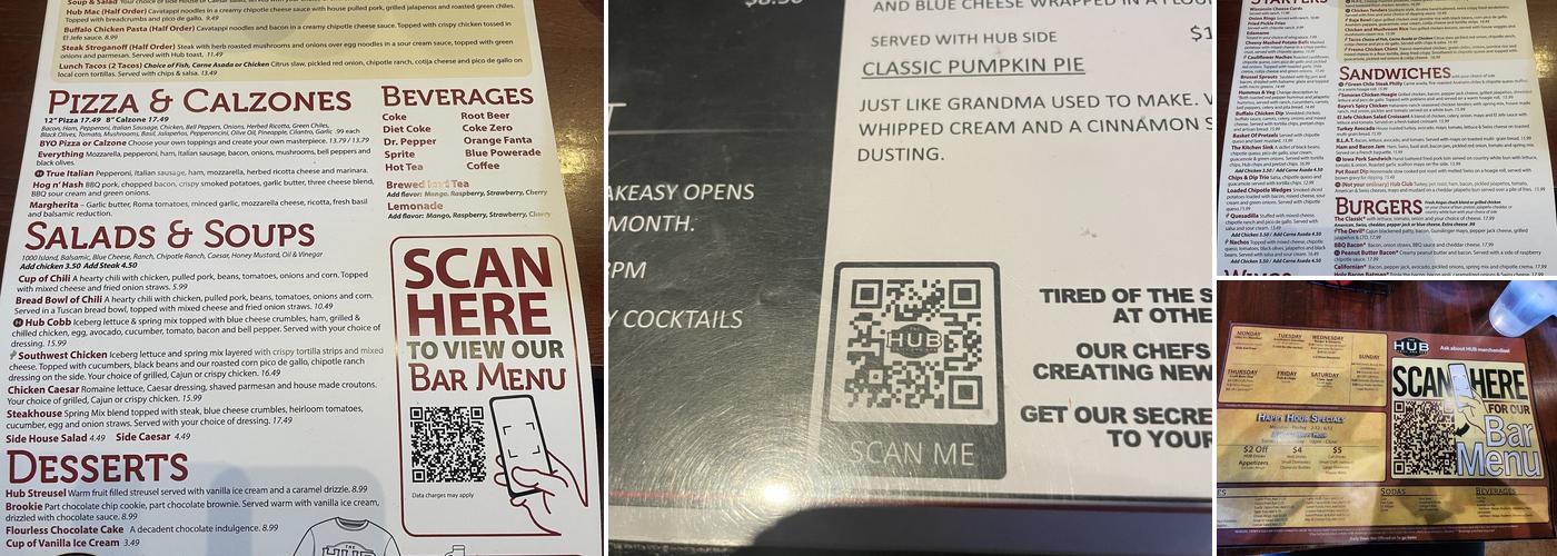 The Hub Grill & Bar Menu