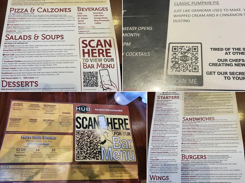The Hub Grill & Bar Menu