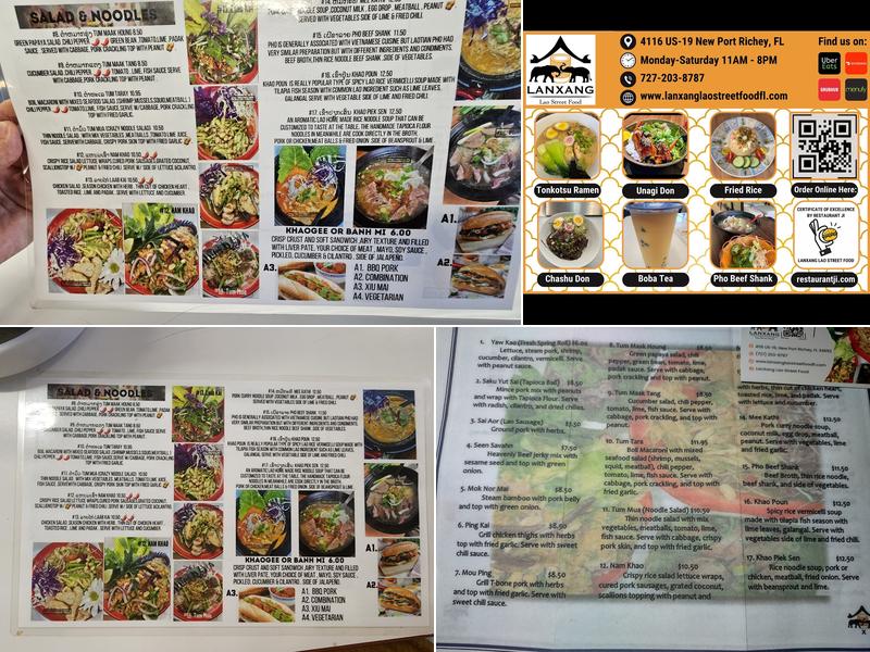 LanXang Lao Street Food Menu