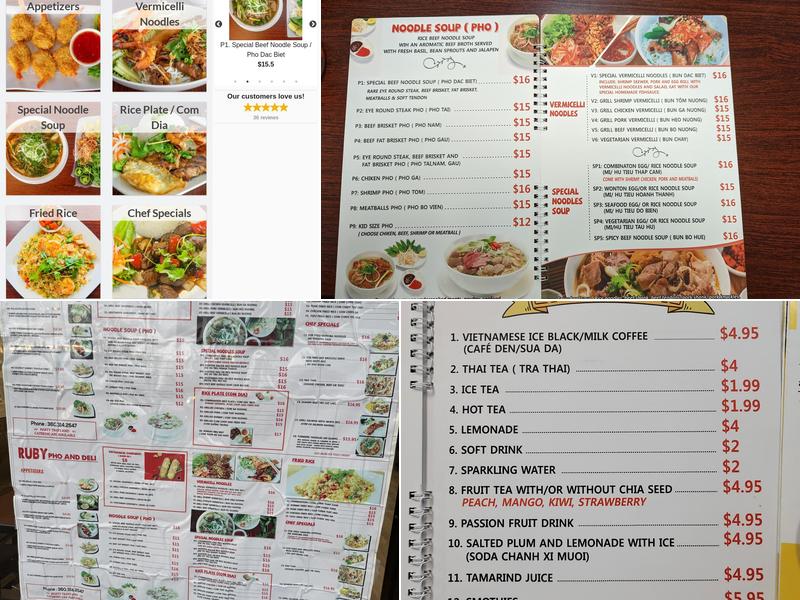 Ruby Pho & Deli Menu