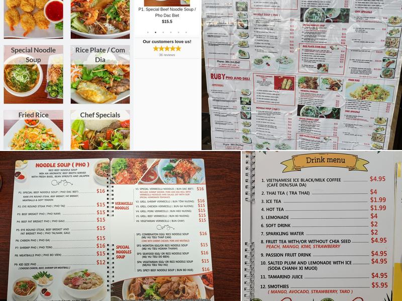 Ruby Pho & Deli Menu