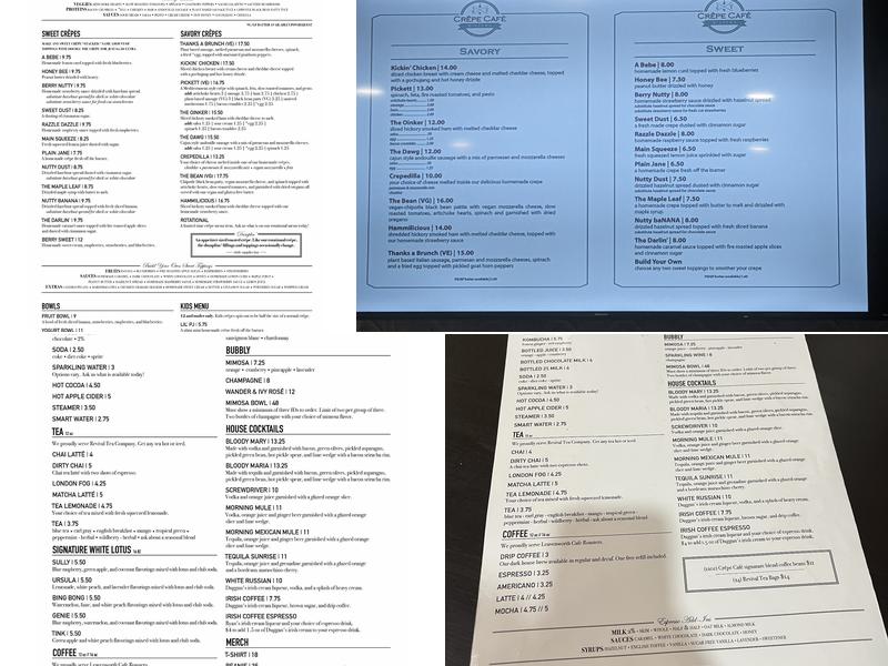 Crêpe Café Sisters Leavenworth Menu