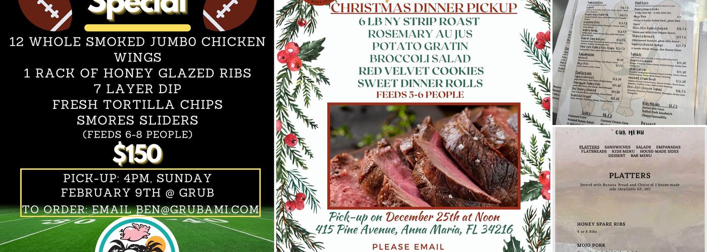 gRub Tropical BBQ Menu