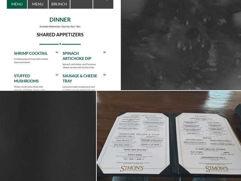 Simon's Menu