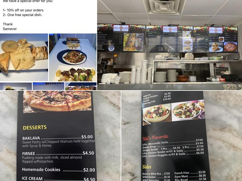 Samovar Restaurant Menu