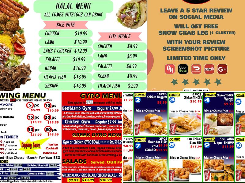 OMG Seafood and Chicken Menu