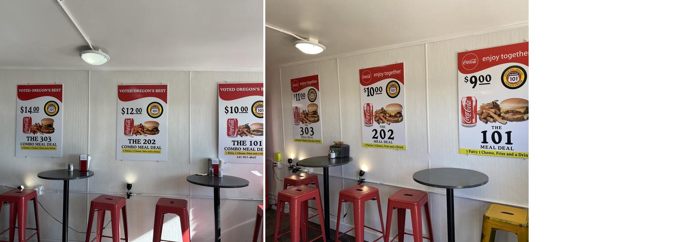 HWY 101 Burger Depoe Bay Menu