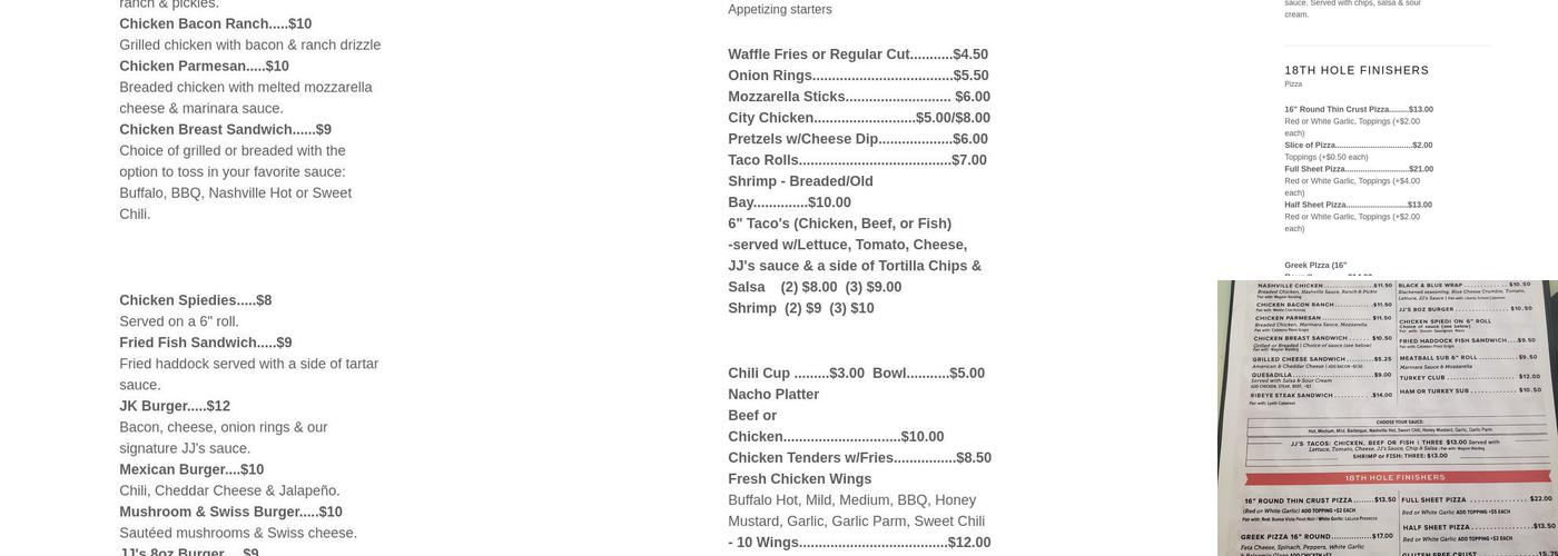 JJ's Grill & Catering@En-Joie Menu