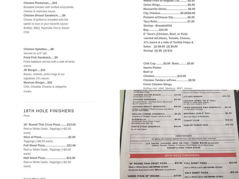 JJ's Grill & Catering@En-Joie Menu