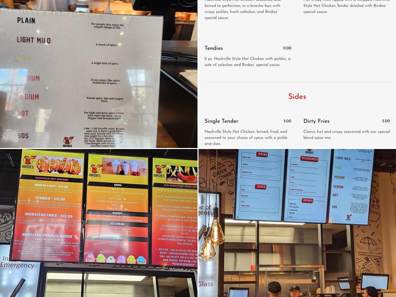 Birdies Hot Chicken Menu