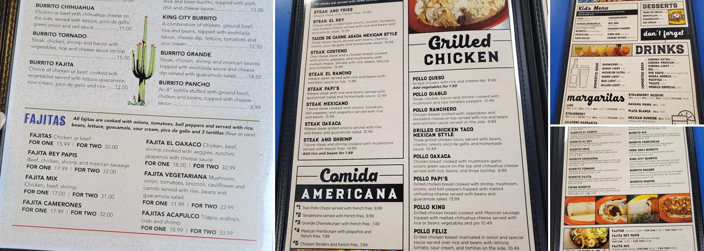 El Rey Papi's Menu