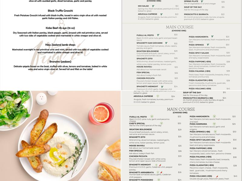 Palmina By Puglia Menu