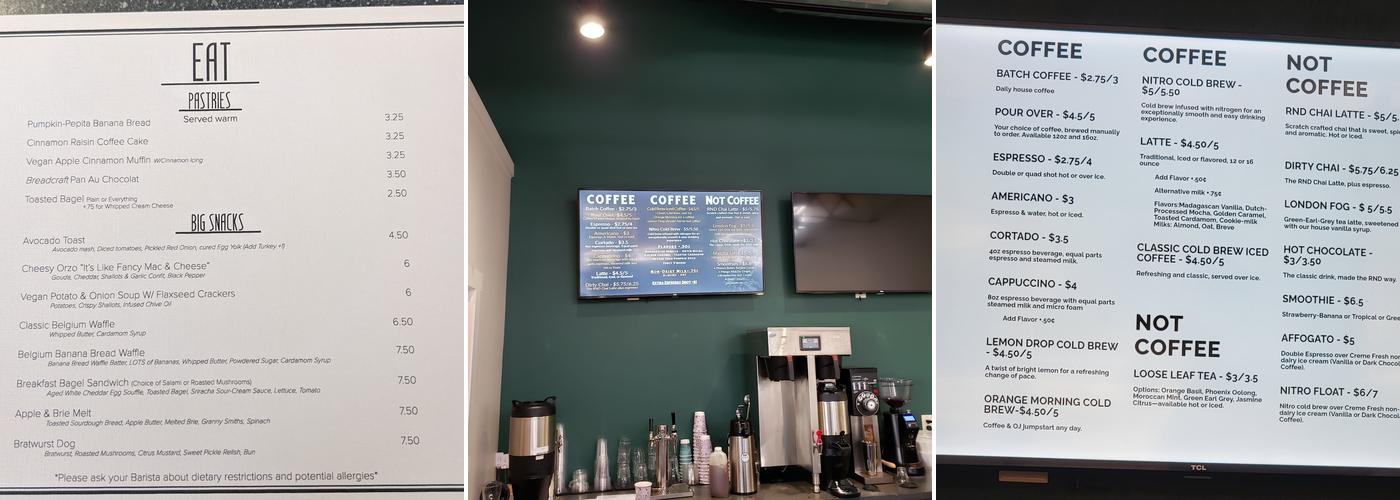 RND Coffee Menu