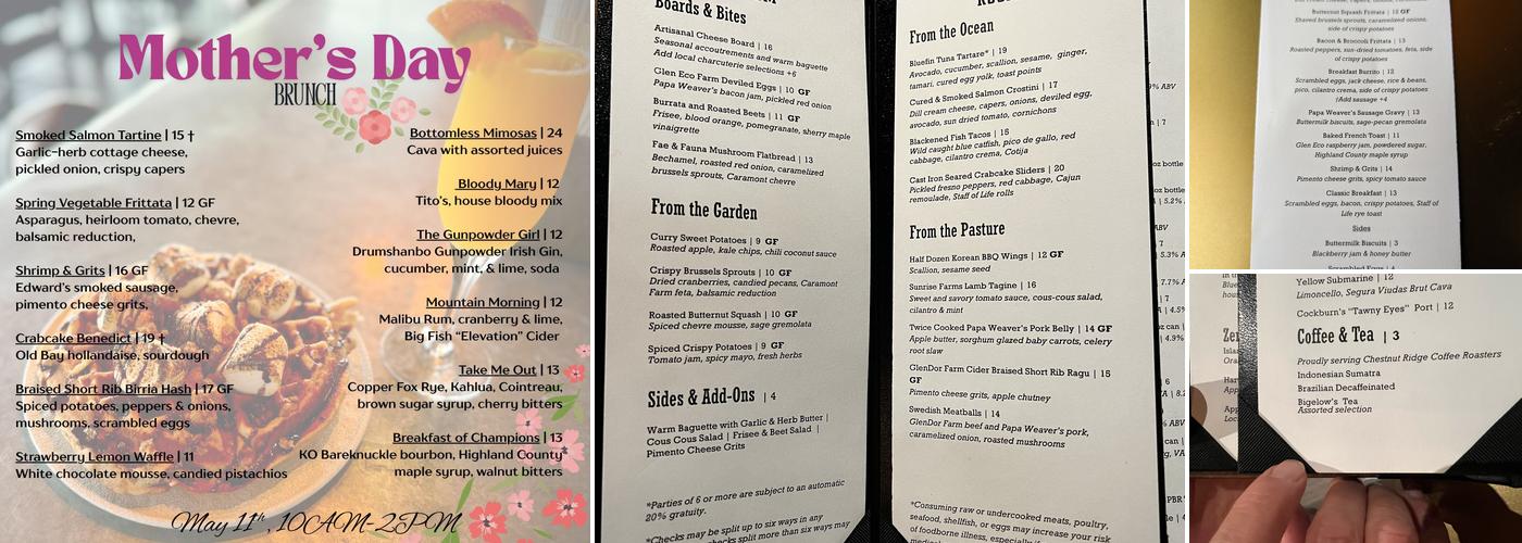 Ridge Room Menu