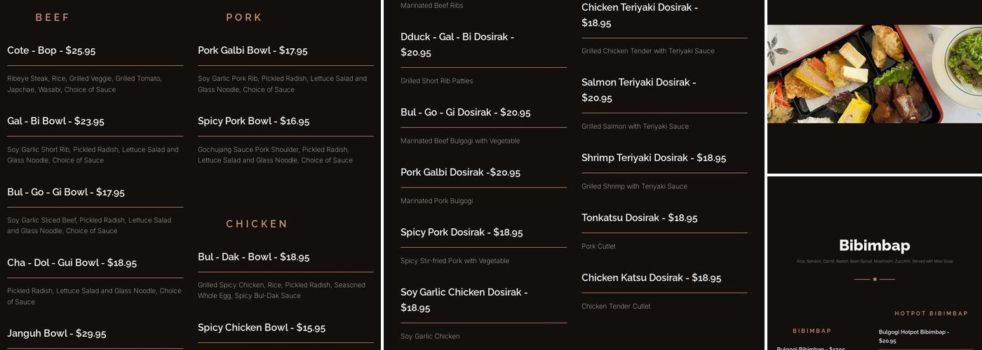 GogiGoGo Menu
