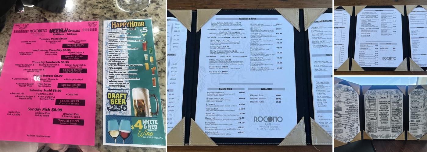 ROCOTTO GRILL Menu