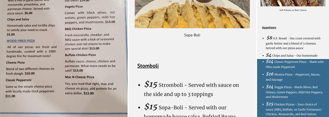 Old Fool Brewery Menu