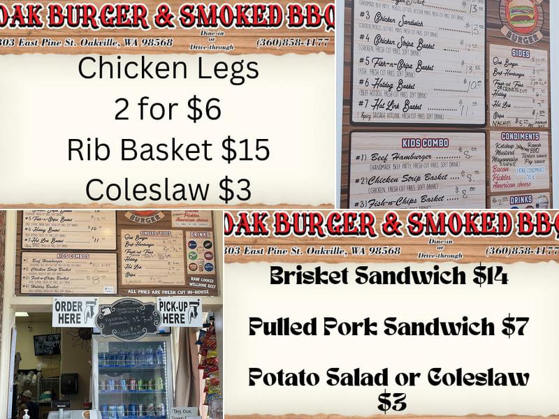Oak Burger Menu