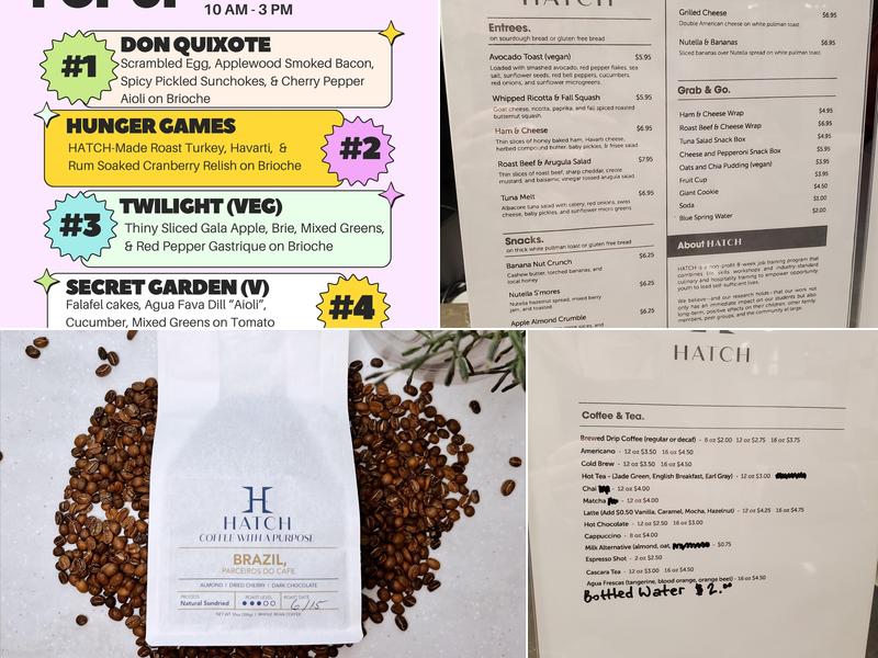Hatch: Coffee With a Purpose Menu