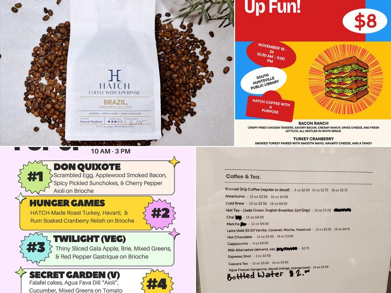 Hatch: Coffee With a Purpose Menu