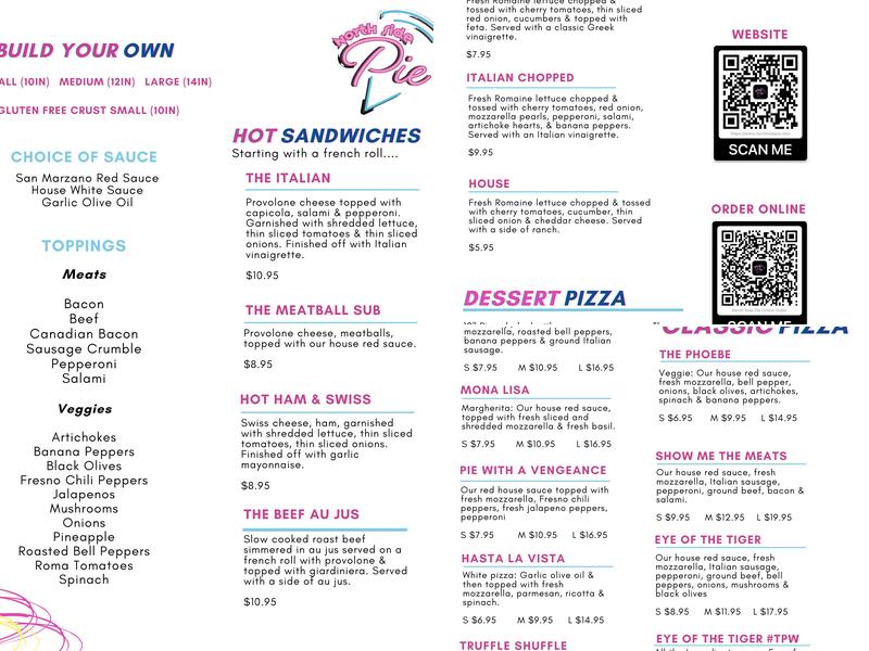 North Side Pie Menu
