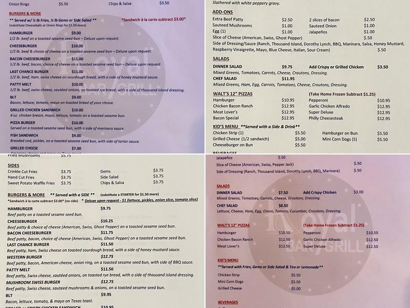 Royal Bar & Grill Menu