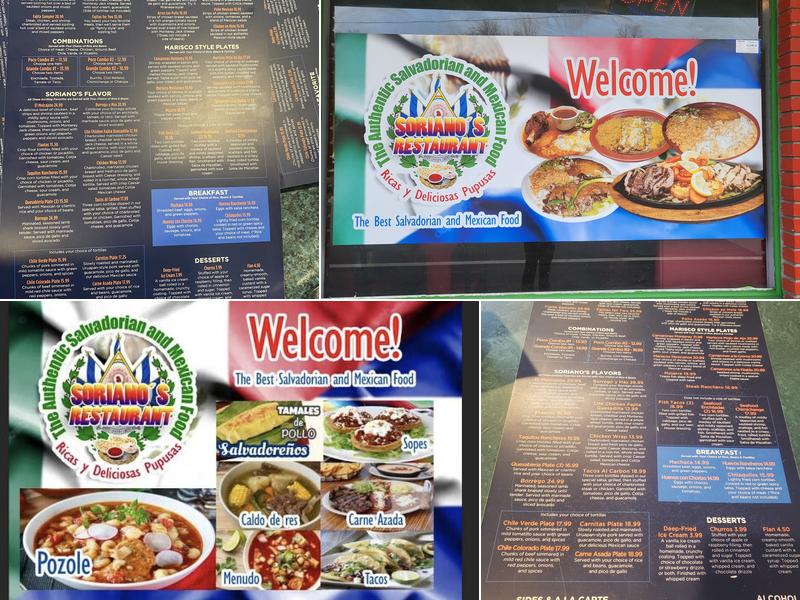 Soriano's Restaurant Menu