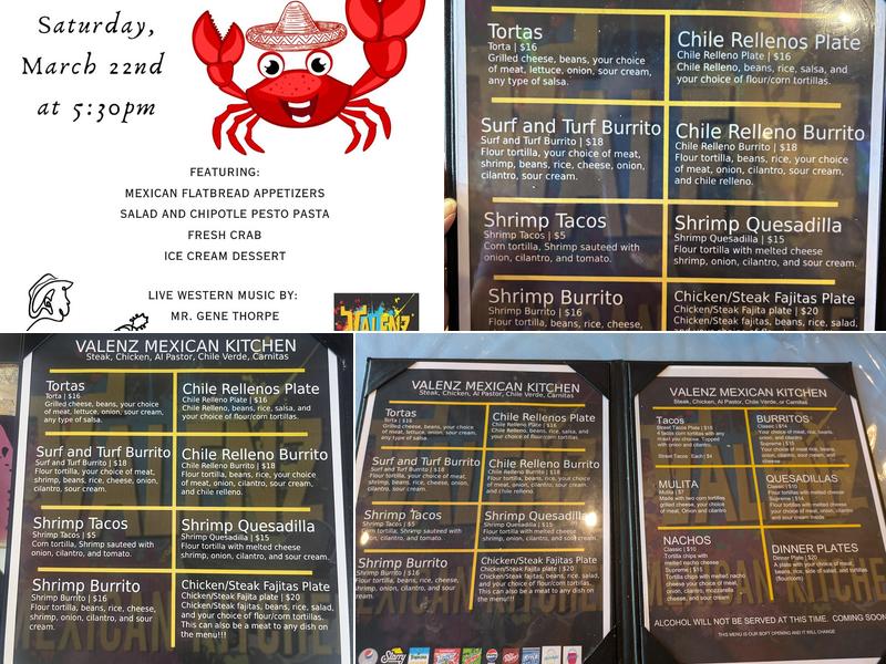 Valenz Mexican kitchen Menu