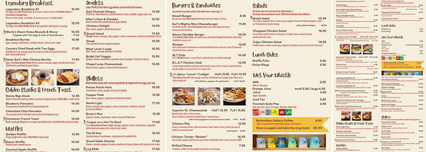 Earl E. Byrds Menu