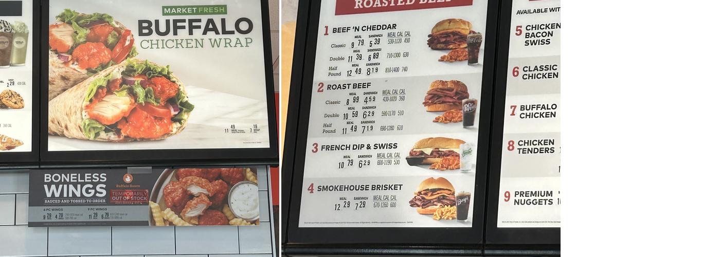 Arby's Menu
