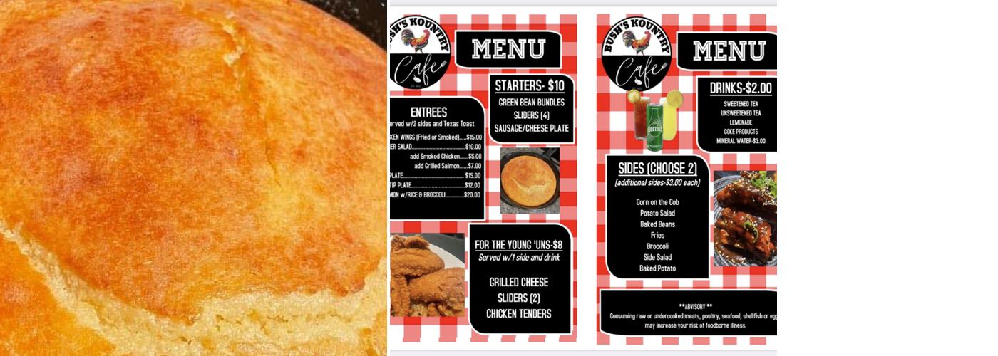 Bush’s Kountry Cafe Menu