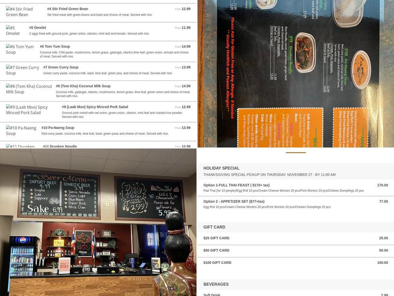 Charng Thai Restaurant Menu