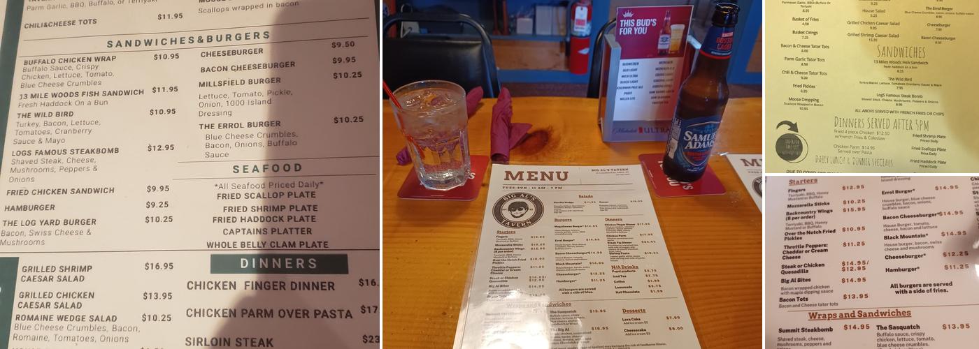 Big Al's Tavern Menu