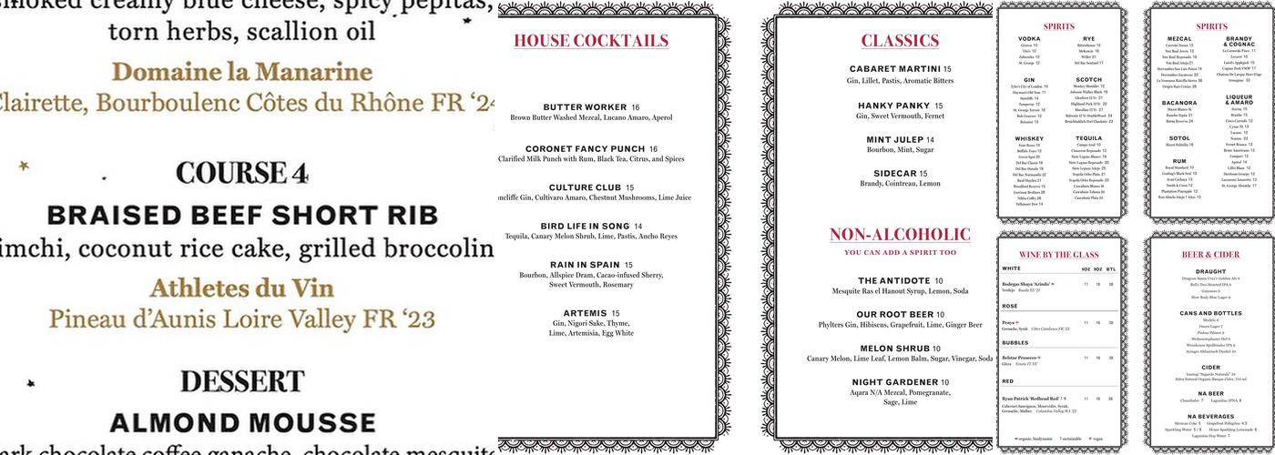 Nightjar Menu