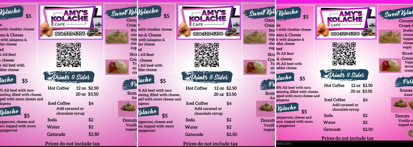 Amy's Kolache Cafe Menu