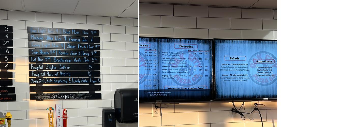 Oak City Pizza Co. Deer Creek Menu