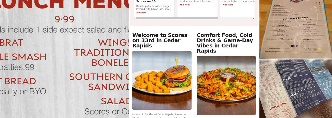 Scores on 33rd Menu