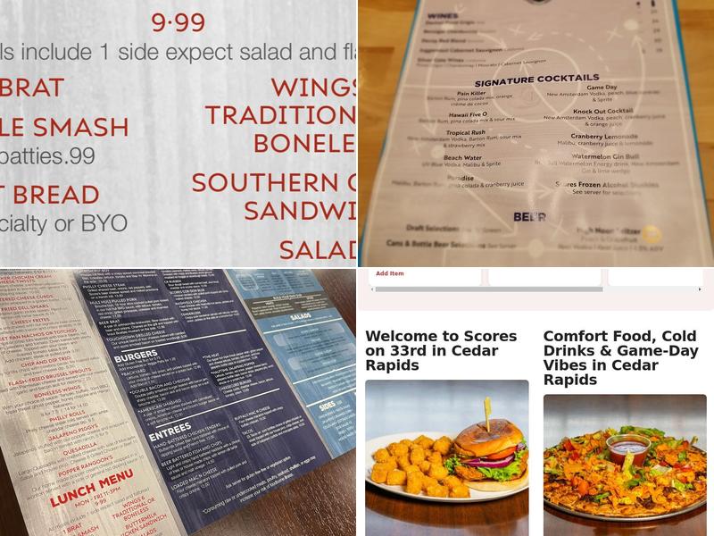 Scores on 33rd Menu