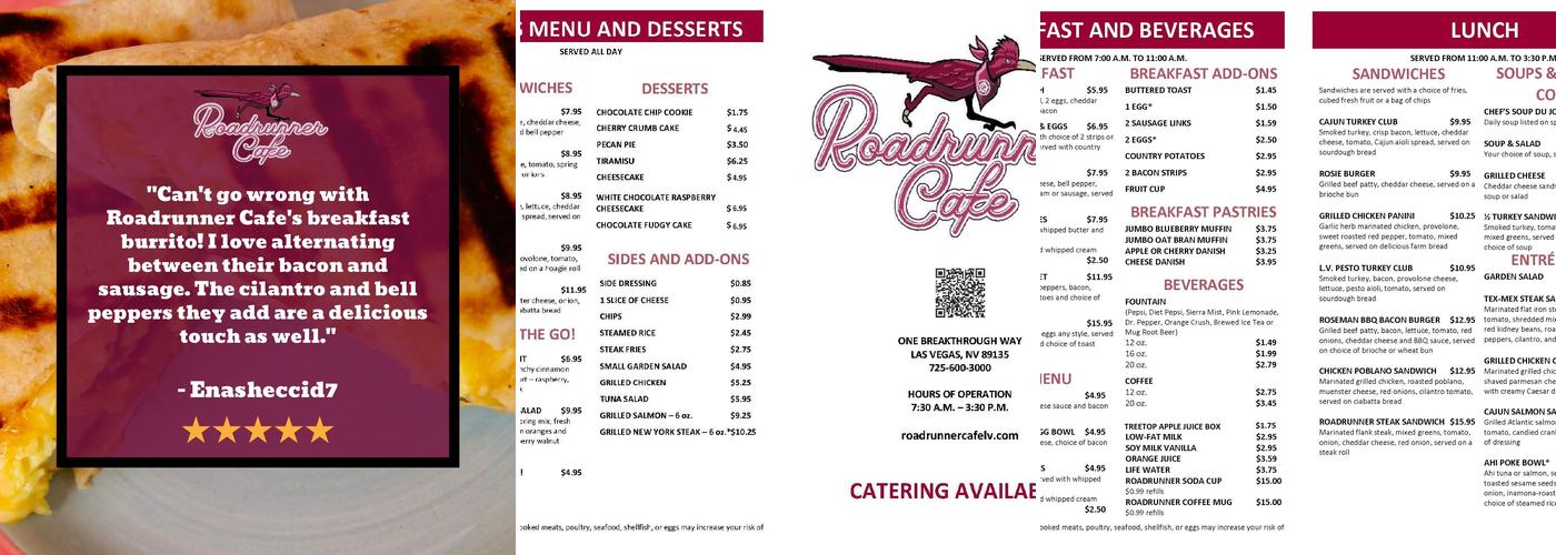 Roadrunner Cafe Menu