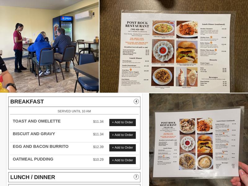 Post Rock Restaurant Menu