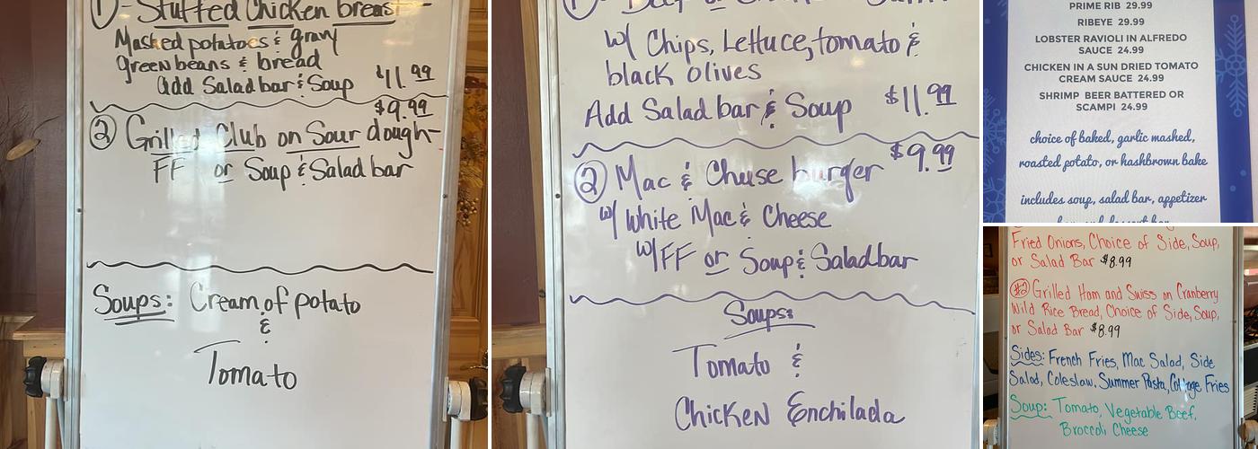 Hastings landing Menu